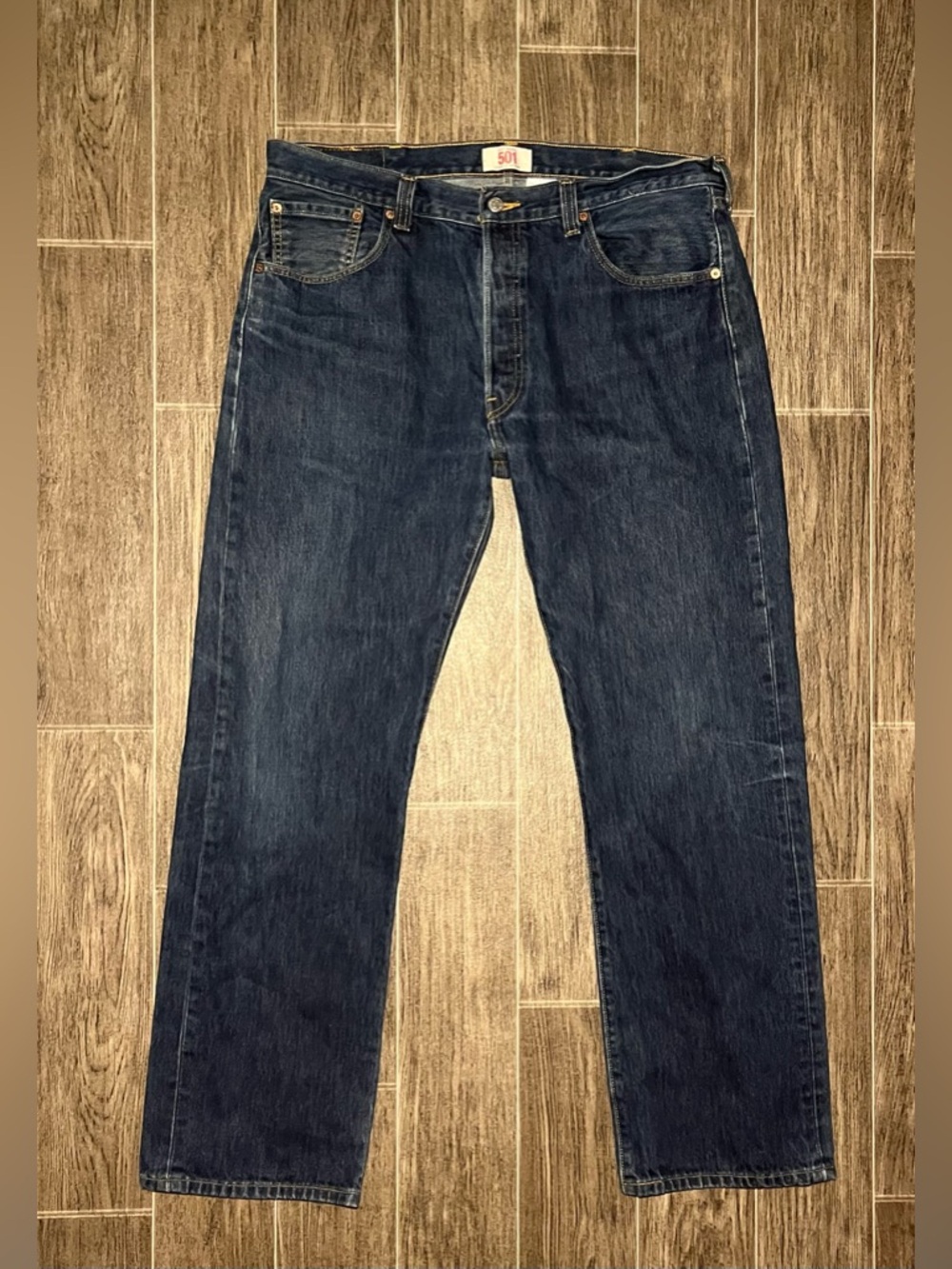 Levis 501xx Original Straight Button Fly Jeans Mens 38x32 Medium Wash Denim